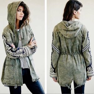 Free People Golden Quills Military Parka, Olive